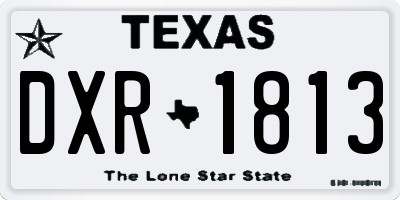 TX license plate DXR1813