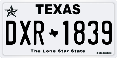 TX license plate DXR1839