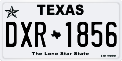TX license plate DXR1856
