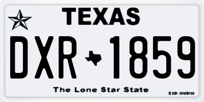TX license plate DXR1859