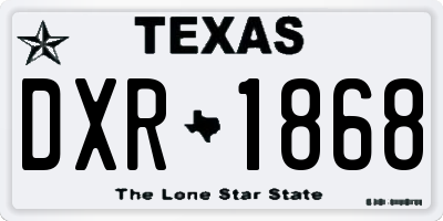 TX license plate DXR1868