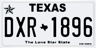 TX license plate DXR1896