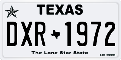 TX license plate DXR1972
