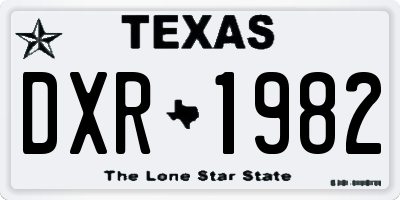 TX license plate DXR1982
