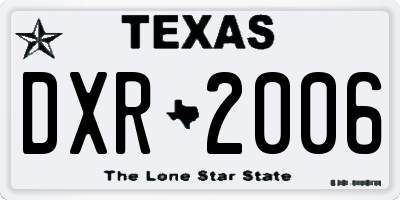 TX license plate DXR2006