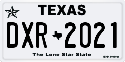 TX license plate DXR2021