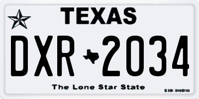 TX license plate DXR2034