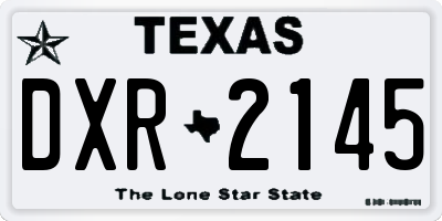 TX license plate DXR2145