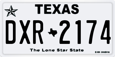 TX license plate DXR2174