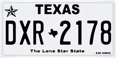 TX license plate DXR2178