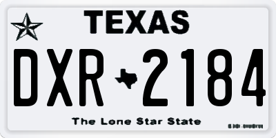 TX license plate DXR2184