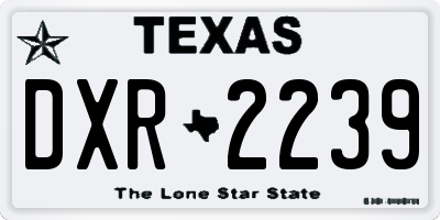 TX license plate DXR2239