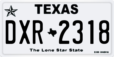 TX license plate DXR2318