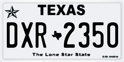 TX license plate DXR2350