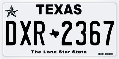 TX license plate DXR2367