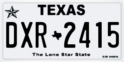 TX license plate DXR2415