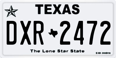 TX license plate DXR2472