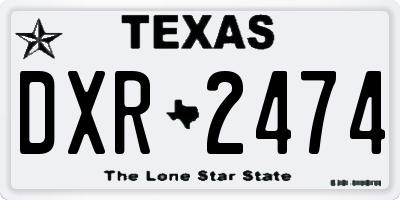 TX license plate DXR2474