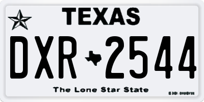 TX license plate DXR2544