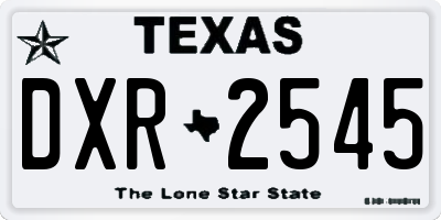 TX license plate DXR2545
