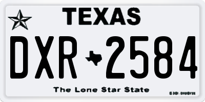 TX license plate DXR2584