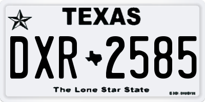 TX license plate DXR2585