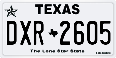 TX license plate DXR2605