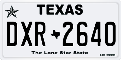 TX license plate DXR2640