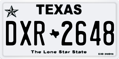 TX license plate DXR2648