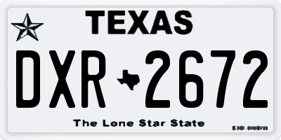 TX license plate DXR2672
