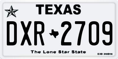 TX license plate DXR2709