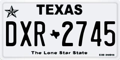 TX license plate DXR2745