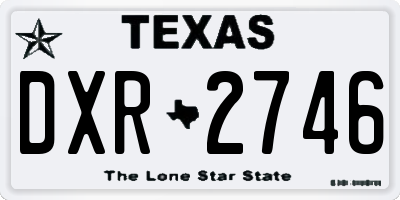 TX license plate DXR2746