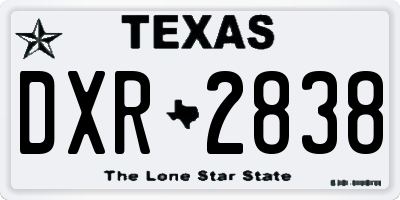 TX license plate DXR2838