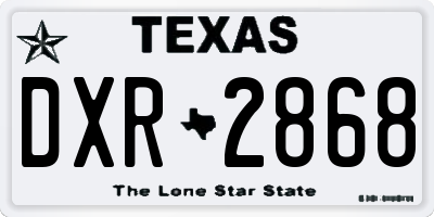 TX license plate DXR2868