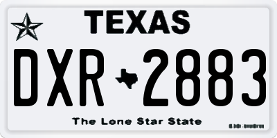 TX license plate DXR2883