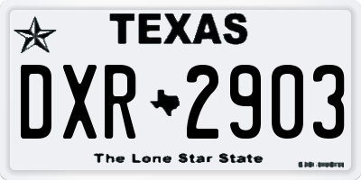 TX license plate DXR2903