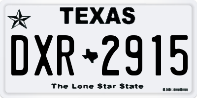 TX license plate DXR2915