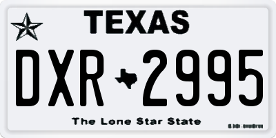 TX license plate DXR2995