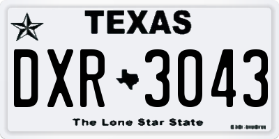 TX license plate DXR3043