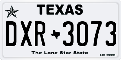 TX license plate DXR3073