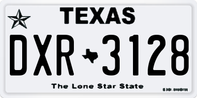 TX license plate DXR3128
