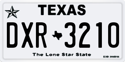 TX license plate DXR3210