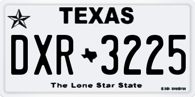 TX license plate DXR3225