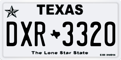 TX license plate DXR3320
