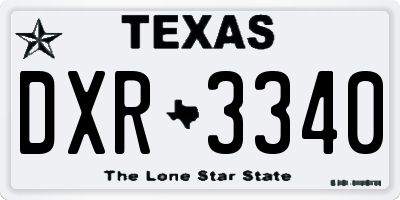TX license plate DXR3340