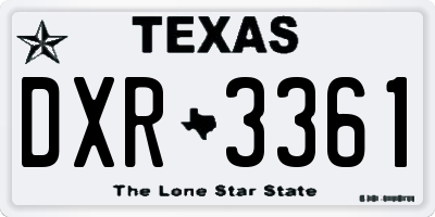 TX license plate DXR3361