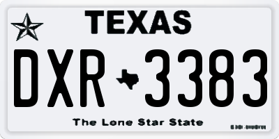 TX license plate DXR3383