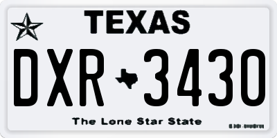 TX license plate DXR3430