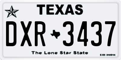 TX license plate DXR3437